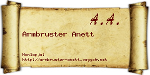 Armbruster Anett névjegykártya