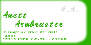 anett armbruster business card